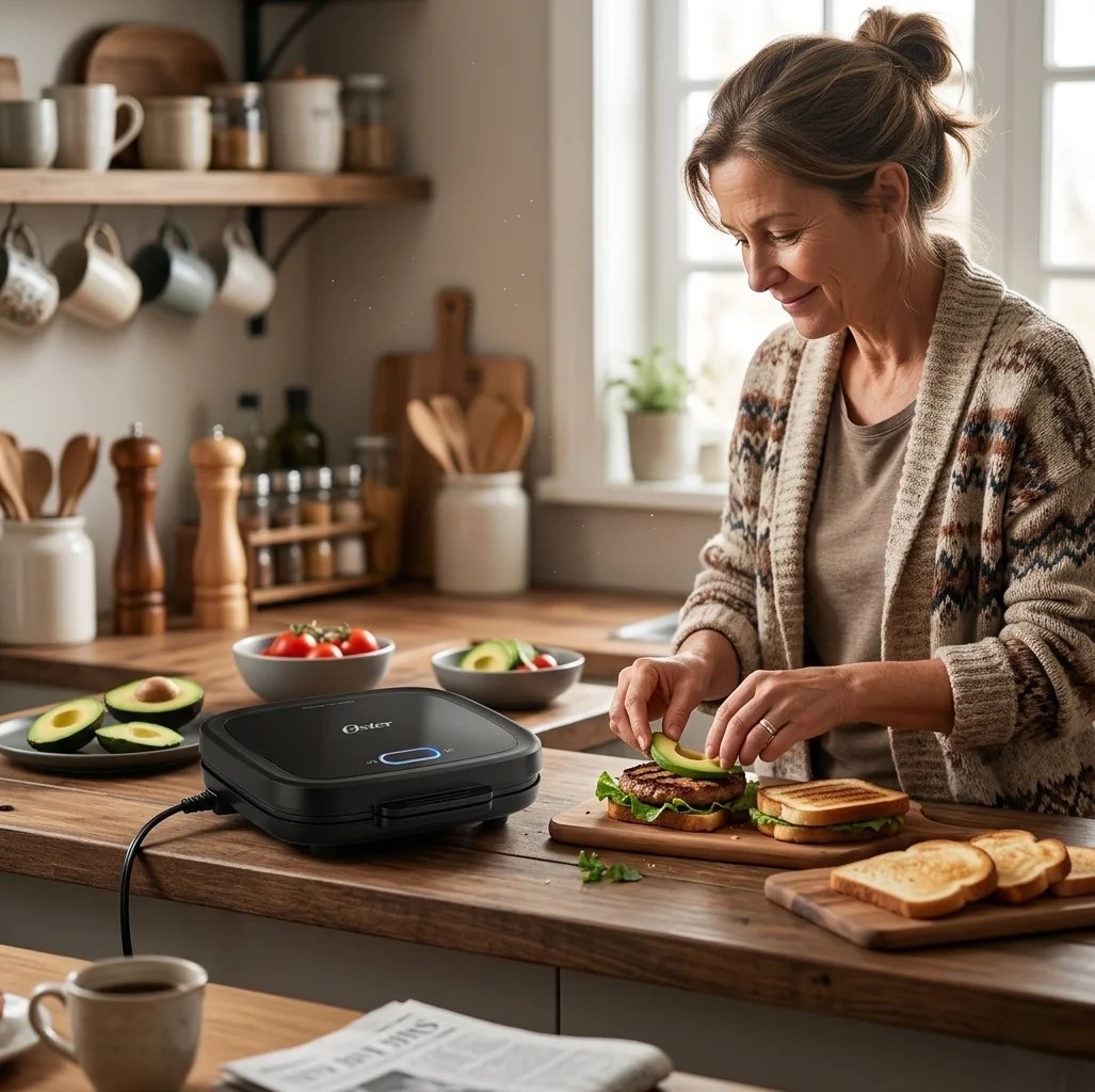 Sandwichera Oster abierta